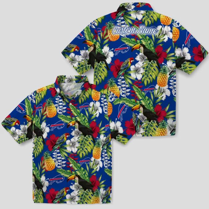 Custom Buffalo Bills Aloha Shirt, Tropical Toucan Blue Green Hawaiian Shirt