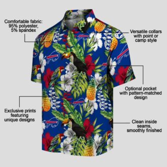 Custom Buffalo Bills Aloha Shirt, Tropical Toucan Blue Green Hawaiian Shirt