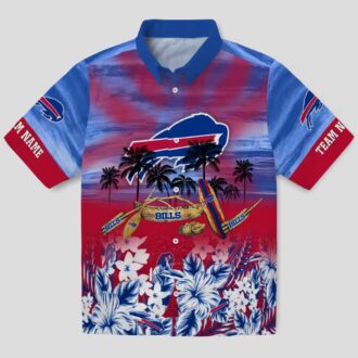 Custom Buffalo Bills Hawaiian Shirt – Tropical Canoe Blue NFL Aloha Shirt for Fans