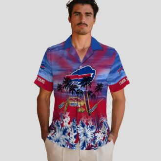 Custom Buffalo Bills Hawaiian Shirt – Tropical Canoe Blue NFL Aloha Shirt for Fans
