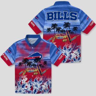 Custom Buffalo Bills Hawaiian Shirt – Tropical Canoe Blue NFL Aloha Shirt for Fans