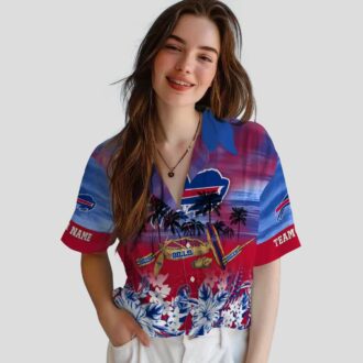 Custom Buffalo Bills Hawaiian Shirt – Tropical Canoe Blue NFL Aloha Shirt for Fans