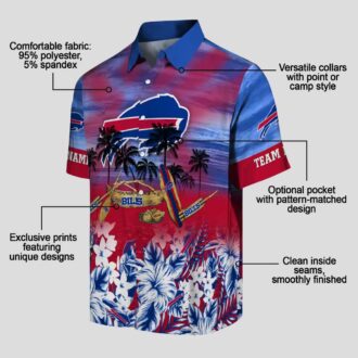 Custom Buffalo Bills Hawaiian Shirt – Tropical Canoe Blue NFL Aloha Shirt for Fans