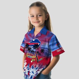 Custom Buffalo Bills Hawaiian Shirt – Tropical Canoe Blue NFL Aloha Shirt for Fans