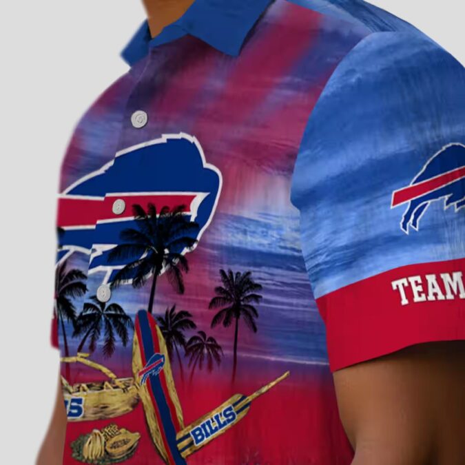 Custom Buffalo Bills Hawaiian Shirt – Tropical Canoe Blue NFL Aloha Shirt for Fans