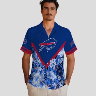 Custom Buffalo Bills Hawaiian Tailgate Shirt, Floral Chevron Blue NFL Aloha Shirt for Fans