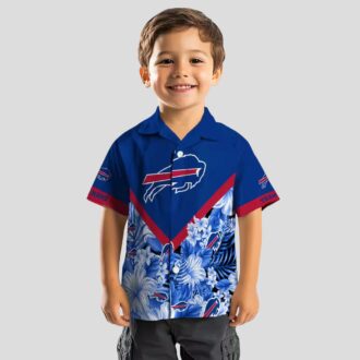 Custom Buffalo Bills Hawaiian Tailgate Shirt, Floral Chevron Blue NFL Aloha Shirt for Fans