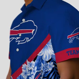 Custom Buffalo Bills Hawaiian Tailgate Shirt, Floral Chevron Blue NFL Aloha Shirt for Fans
