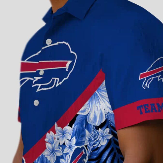 Custom Buffalo Bills Hawaiian Tailgate Shirt, Floral Chevron Blue NFL Aloha Shirt for Fans
