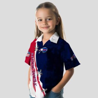 Custom NFL Buffalo Bills Hawaiian Shirt, Blue & White Edgy Streaks Tropical Button Up