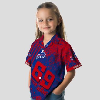 Custom NFL Football Buffalo Bills Hawaiian Shirt - USA Stars & Stripes Blue Aloha Shirt