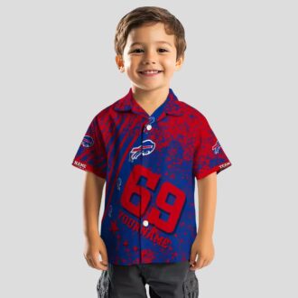 Custom NFL Football Buffalo Bills Hawaiian Shirt - USA Stars & Stripes Blue Aloha Shirt