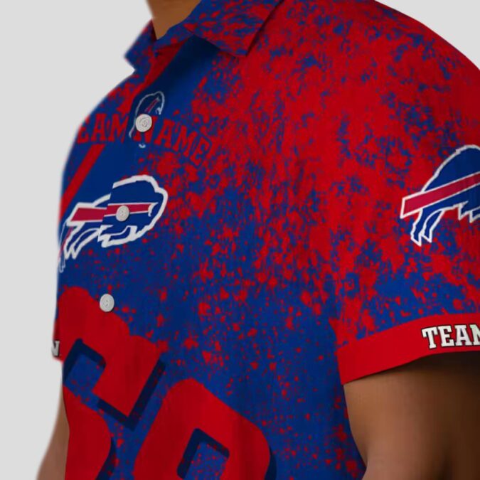 Custom NFL Football Buffalo Bills Hawaiian Shirt - USA Stars & Stripes Blue Aloha Shirt