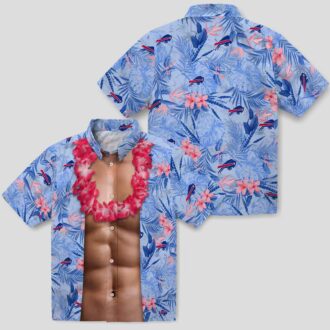 Funny Chest Illusion Buffalo Bills Blue Hawaiian Shirt, NFL Aloha Button Up for Summer