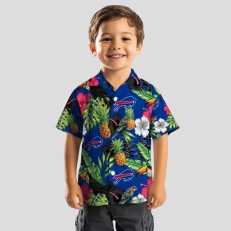 NFL Buffalo Bills Hawaiian Shirt - Tropical Toucan Hibiscus Pineapple Blue Green Print
