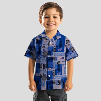 NFL Buffalo Bills Tropical Button Up Hawaiian Shirt - Tribal Symbols Blue Aloha Shirt