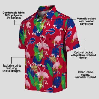 NFL Buffalo Bills Tropical Hawaiian Shirt Blue Green Flamingo Palm Leaves