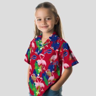 NFL Buffalo Bills Tropical Hawaiian Shirt Blue Green Flamingo Palm Leaves