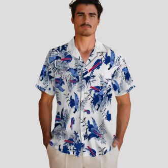 Personalized Buffalo Bills Botanical Hawaiian Shirt - Blue & White NFL Aloha Shirt