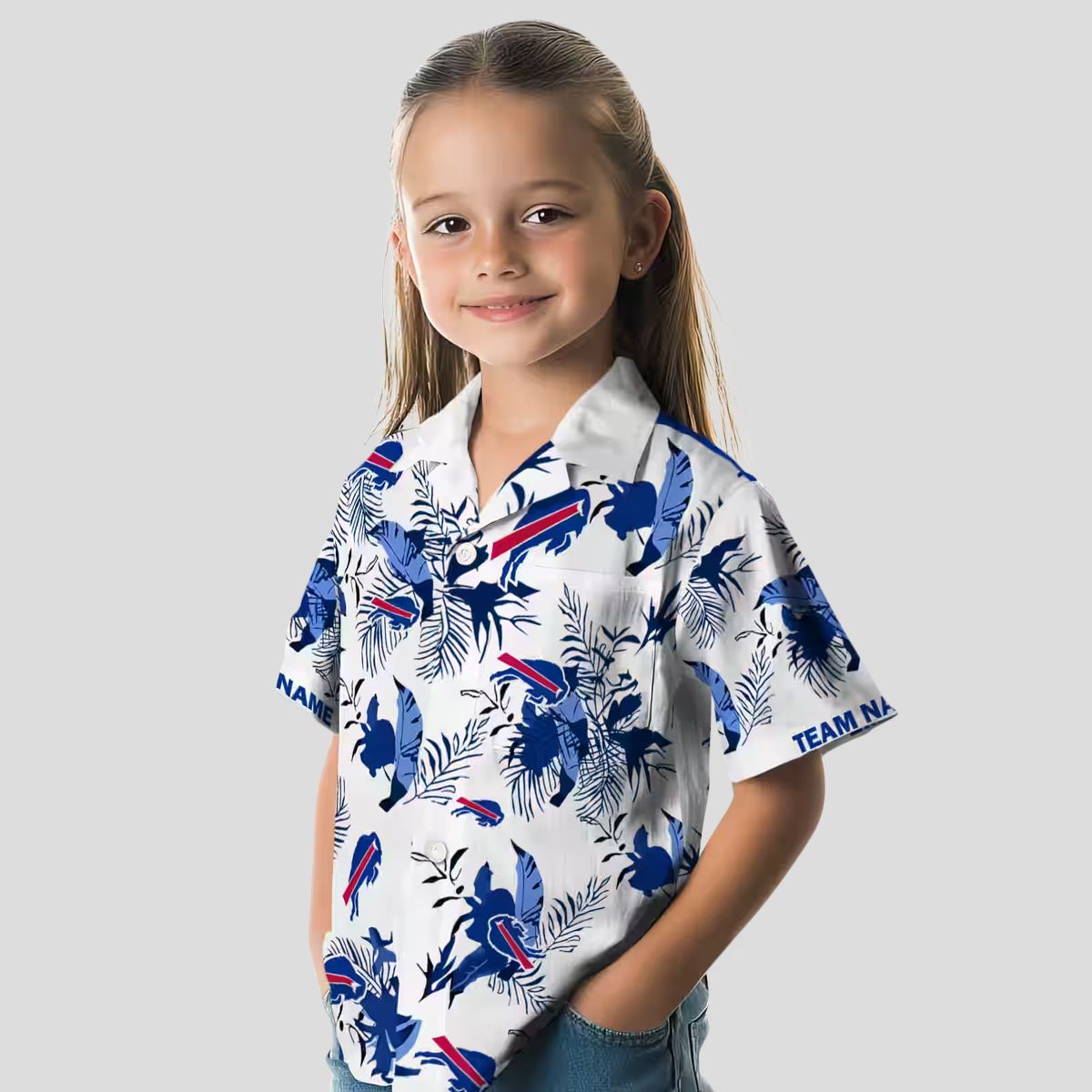 Personalized Buffalo Bills Botanical Hawaiian Shirt - Blue & White NFL Aloha Shirt