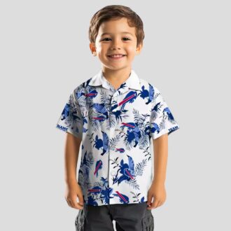 Personalized Buffalo Bills Botanical Hawaiian Shirt - Blue & White NFL Aloha Shirt