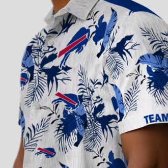 Personalized Buffalo Bills Botanical Hawaiian Shirt - Blue & White NFL Aloha Shirt