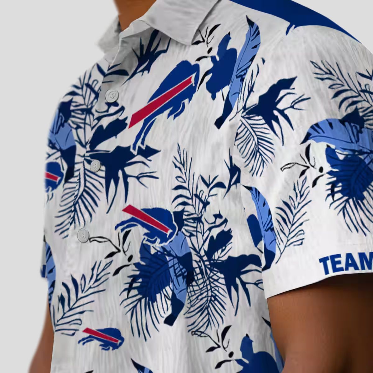 Personalized Buffalo Bills Botanical Hawaiian Shirt - Blue & White NFL Aloha Shirt