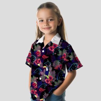 Blue Red Carolina Panthers Floral Hawaiian Shirt – Toucan Print Resort Wear Shirt