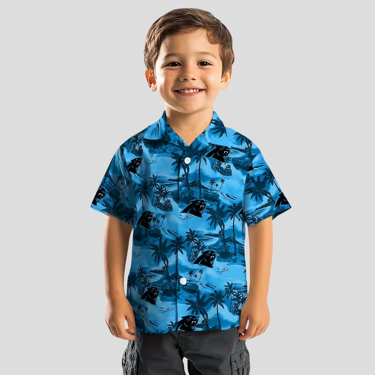 Carolina Panthers Coastal Palms Hawaiian Shirt - Blue Beach Resort Shirt for Summer