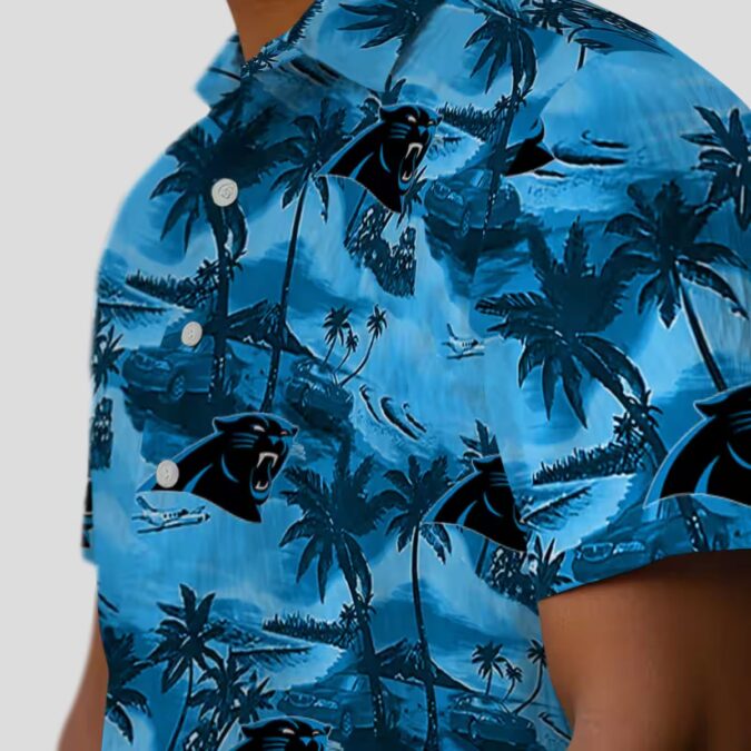 Carolina Panthers Coastal Palms Hawaiian Shirt - Blue Beach Resort Shirt for Summer