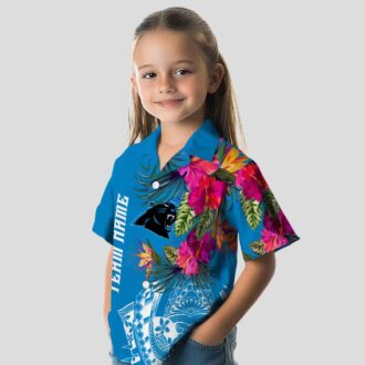 Carolina Panthers Floral Polynesian Hawaiian Shirt – Tropical Blue Beach Resort Shirt