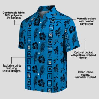 Carolina Panthers Framed Floral Blue Shirt – Summer Vacation Hawaiian Button Up