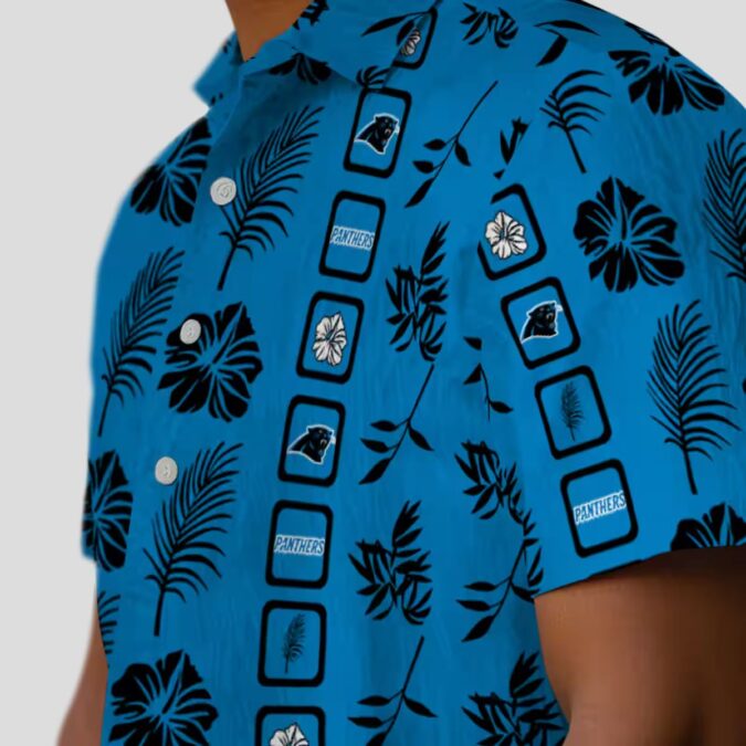 Carolina Panthers Framed Floral Blue Shirt – Summer Vacation Hawaiian Button Up