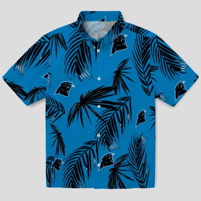 Carolina Panthers Summer Hawaiian Shirt – Palm Leaf Short Sleeve for Vacation