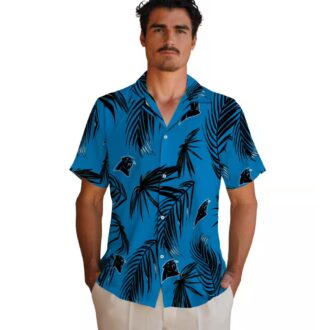 Carolina Panthers Summer Hawaiian Shirt – Palm Leaf Short Sleeve for Vacation