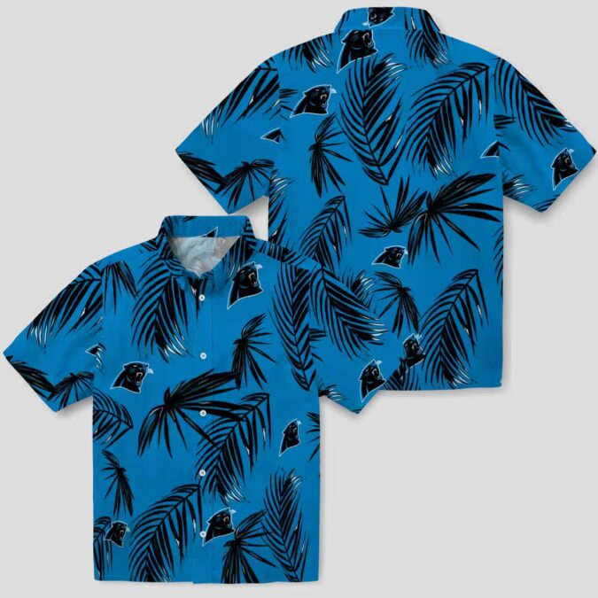 Carolina Panthers Summer Hawaiian Shirt – Palm Leaf Short Sleeve for Vacation