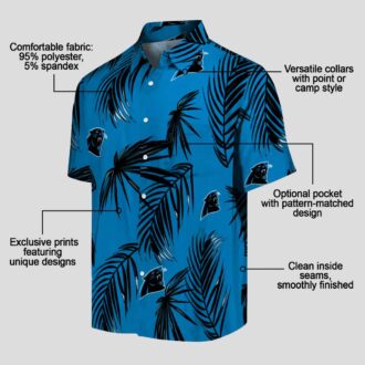 Carolina Panthers Summer Hawaiian Shirt – Palm Leaf Short Sleeve for Vacation