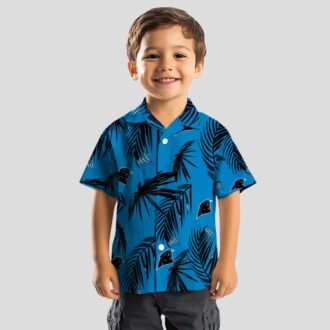 Carolina Panthers Summer Hawaiian Shirt – Palm Leaf Short Sleeve for Vacation
