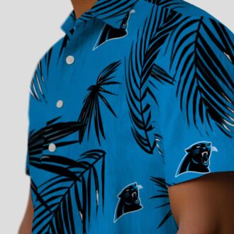 Carolina Panthers Summer Hawaiian Shirt – Palm Leaf Short Sleeve for Vacation