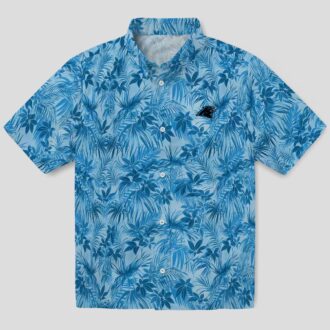 Carolina Panthers Tropical Hawaiian Shirt – Blue Leaf Print Button Up for Summer & Beach