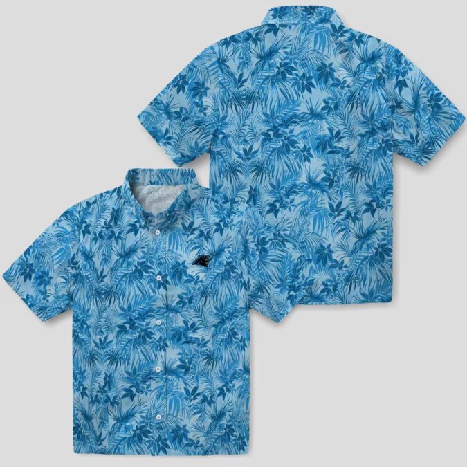 Carolina Panthers Tropical Hawaiian Shirt – Blue Leaf Print Button Up for Summer & Beach