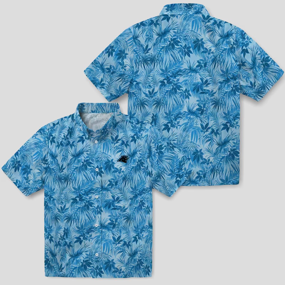 Carolina Panthers Tropical Hawaiian Shirt – Blue Leaf Print Button Up for Summer & Beach