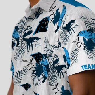 Custom Carolina Panthers Hawaiian Shirt - Botanical Blue & White Aloha Shirt for NFL Fans