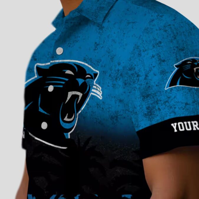 Custom Carolina Panthers Summer Hawaiian Shirt – Blue & Black Sunset Aloha Shirt