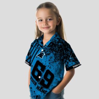 Custom NFL Carolina Panthers Hawaiian Shirt – Blue Star Stripes Short Sleeve Button Up