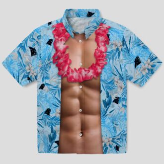 Men's Carolina Panthers Blue Hawaiian Shirt – Chest Illusion Design for NFL Fans