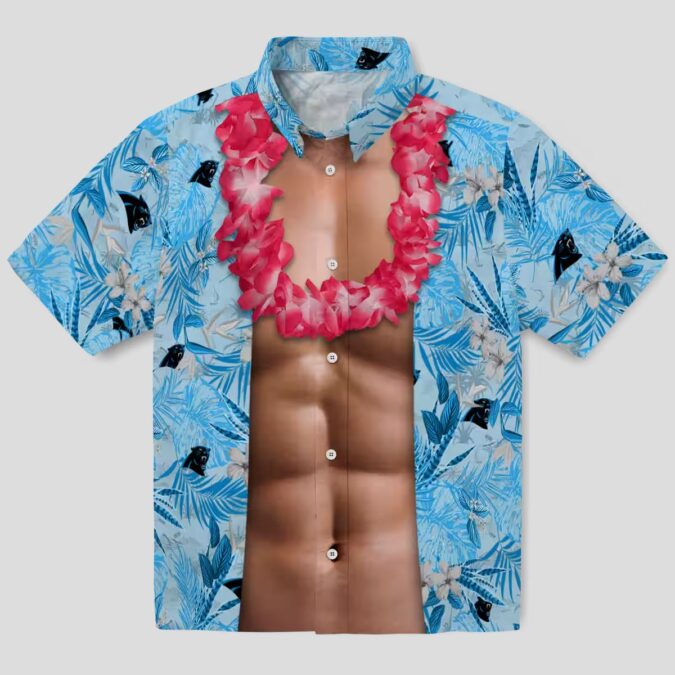 Men's Carolina Panthers Blue Hawaiian Shirt – Chest Illusion Design for NFL Fans