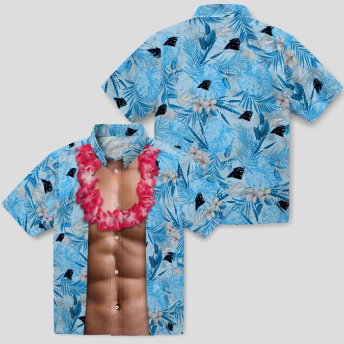 Men's Carolina Panthers Blue Hawaiian Shirt – Chest Illusion Design for NFL Fans