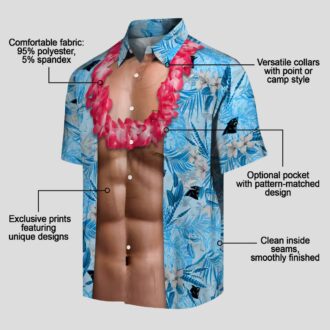 Men's Carolina Panthers Blue Hawaiian Shirt – Chest Illusion Design for NFL Fans