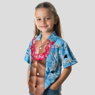 Men's Carolina Panthers Blue Hawaiian Shirt – Chest Illusion Design for NFL Fans